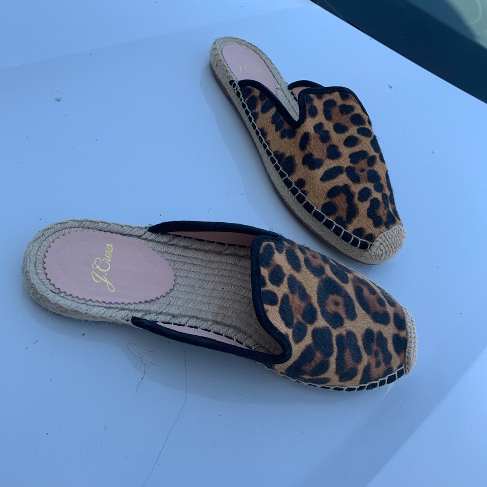 Slip on leopard loafers. Worn once.  Calf hair